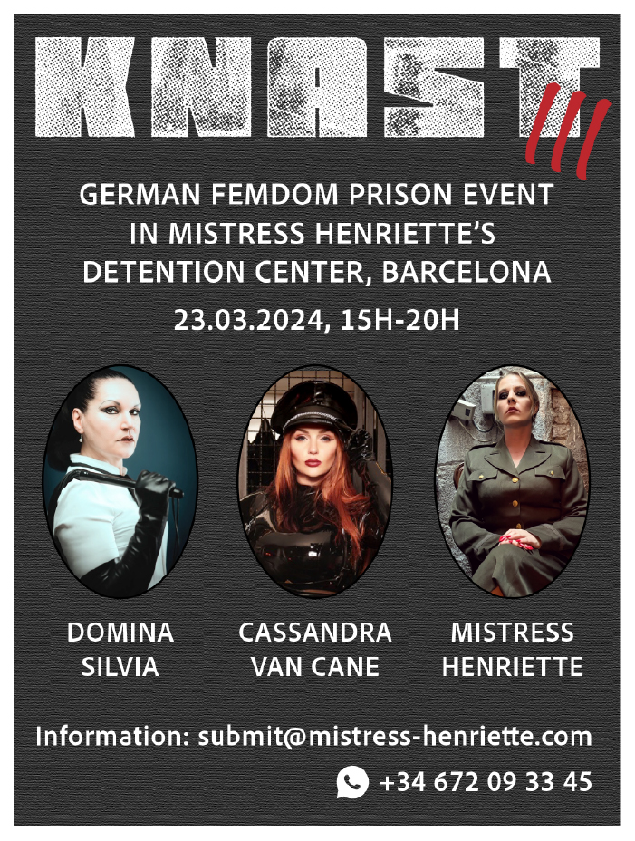 Barcelona BDSM Femdom Prison Event KNAST - Mistress Henriette